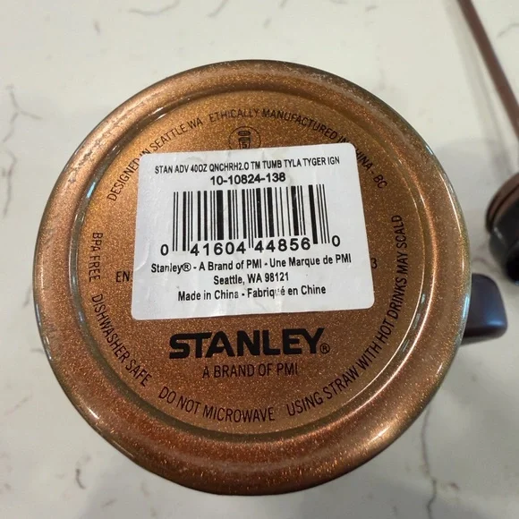 Stanley 40 oz. TYLA TYGER Quencher Tumbler -Brown/Gold Travel Mug.  NEW IN BOX.. - Picture 5 of 7